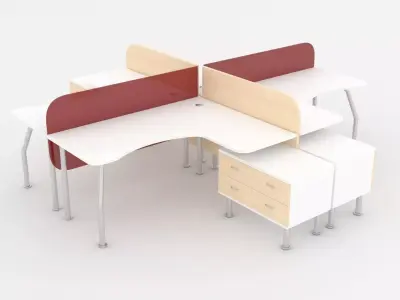 Executive Office Desk 3D model