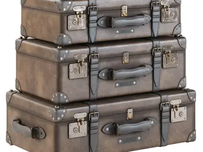 Leather Suitcases  3D model