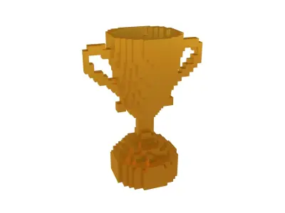 Voxel Trophy v1 006 Low-poly 3D model