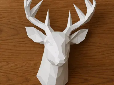 Papercraft Deer Head 3D print model