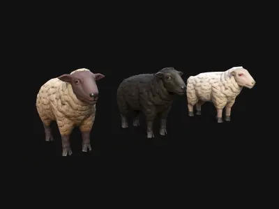 Mobile Sheep Low-poly 3D model