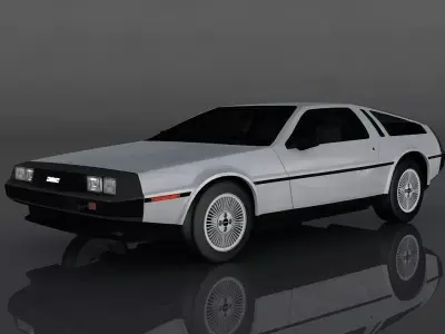 Delorean DMC 12 Low-poly 3D model