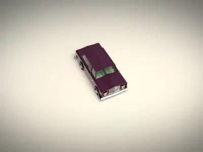 Low Poly Sedan Car 02 Low-poly 3D model