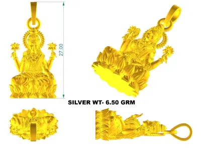 God Laxmi Ji Pendant 3D print model