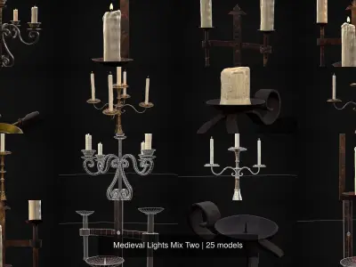 Medieval Lights Mix Two 3D Model Collection