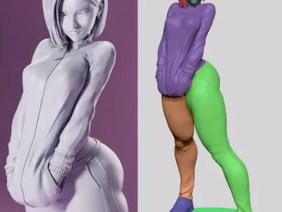 Android 18 Sport Jumpsuit 3D STL 3D print model