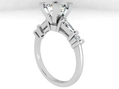 Princess Diamond Ring 3546 3D print model