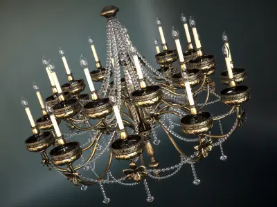 Ornate Floral Chandelier 3D model
