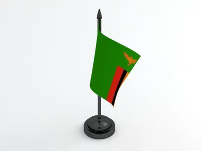 Table Flag Zambia 3D model