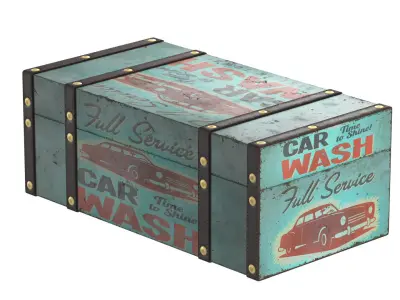 Vintage Retro Suitcase 3D model