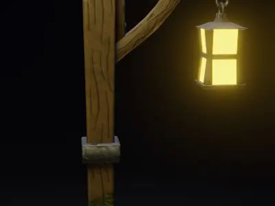 Lamp post Free low-poly 3D model