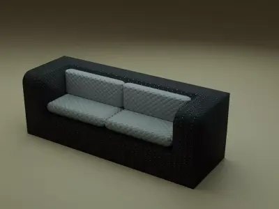 3D Blender Chic Comfort in Black and White Chair Low-poly 3D model