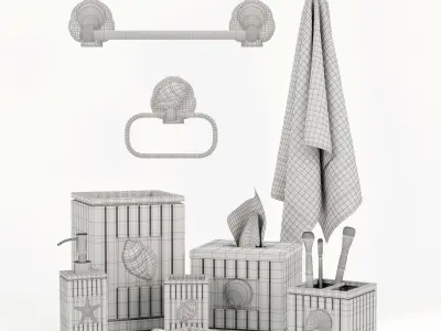 Bathroom decorative set 4 3D model