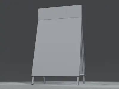 Wooden Gas Station Pavement Sign - A Frame Sign Low-poly 3D model