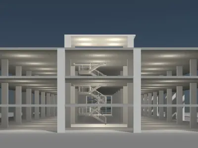 Parking garage building in structure 25-26 3D model