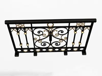 Forging Iron Forged Balcony Railing 08 3D model