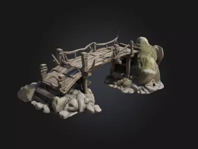  Rustic Passageway  Stylized Environmental Prop 3D model