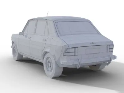 Zastava 101 Red Car Low Poly Low-poly 3D model