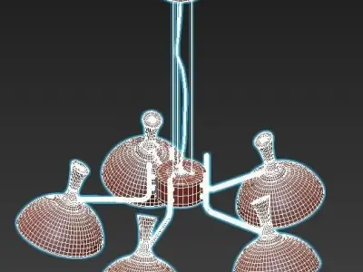 Ambrella-Light-Traditional light chandelier in brass and clea... 3D model