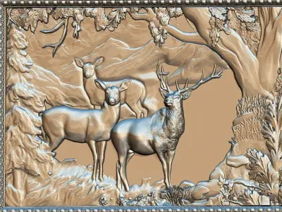 deer panel 3D print model