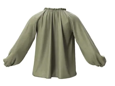 Blouse 61 - All MH Bodies - UE5 Skeletons - Rigged Low-poly 3D model