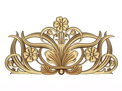 Carved Plaster Molding Decoration 045 Low-poly 3D model