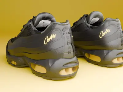 Corteiz x Nike Air Max 95 Black and Yellow colorway 3D model