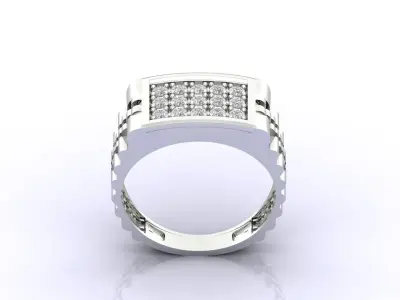 Print Ready STL 3DM  Gents Rings Diamond Men Ring  3D print model 4