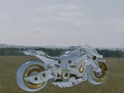 Aurelius FluxRider  Luxury Futuristic Bike Low-poly 3D model