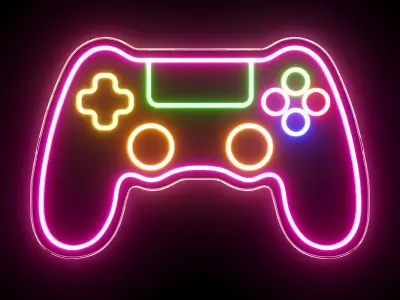 Gamepad Neon Sign 3D model