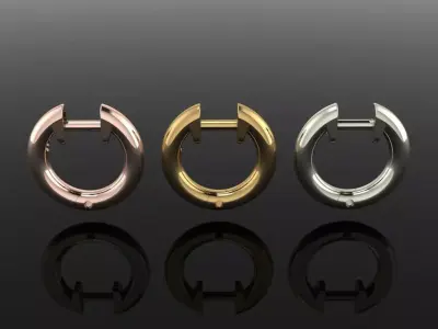 Round Earring Hoop Dainty Size 11mm30 Diameter 3D print model