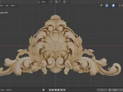carved classic decorative ornament cnc 3d printing stl 09 3D model