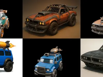 Gt one Car bundle 1 pack 100 glb 3D model