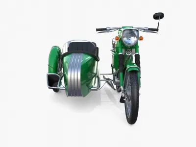 Mobra 50 w sidecar Green 3D model