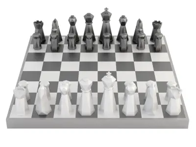 Low Poly Chess set Low-poly 3D model