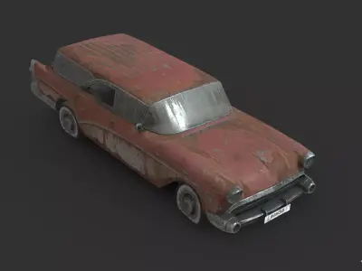 Abandoned Car - Buick Century Caballero Wagon Low-poly 3D model