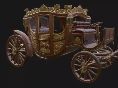 Royal Baroque Carriage 3D Model 3D model
