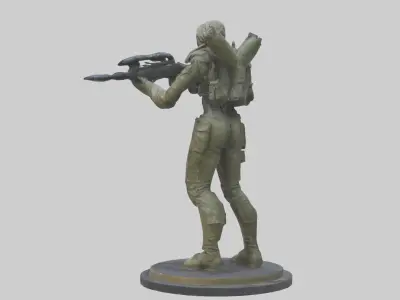Digital Hunter statue model 3D model
