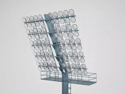 Stadium light rounded large 3D model