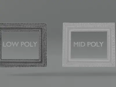 Photorealistic Aged Photoframe Low-poly 3D model
