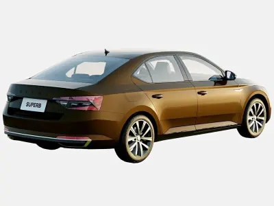 Skoda Superb 2021 Sportline Plus Spec Low-poly 3D model