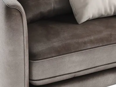 Muebles Sofa leather twoseater black and brown 3D model