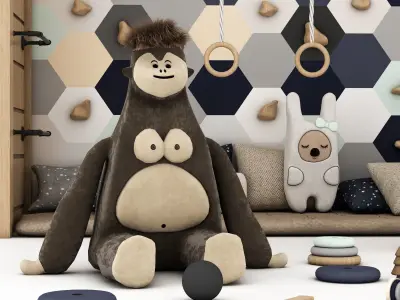 toys and furniture set  Low-poly 3D model