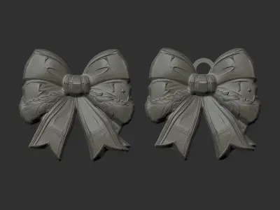 christmas ribbon bow decor 8  3D print model