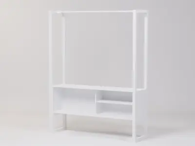 Clothes Hanger Cabinet 140x40x180 Low-poly 3D model