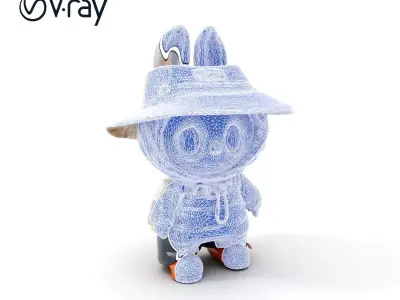 Labubu Monster Keychain Low-poly 3D model Low-poly 3D model