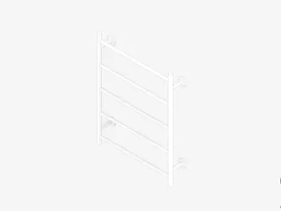 Towel Rail - Ladder - Luxury - Round - 550 - Round Plate Low-poly 3D model