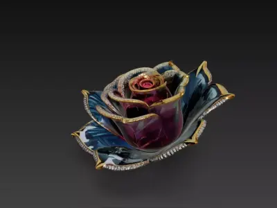 Magic flower - Botanical Designs Magical plants rose Stylized 3D model