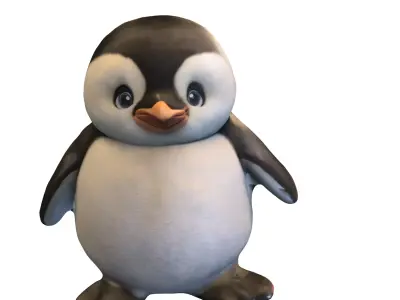 Cute Baby Penguin Low-poly 3D model