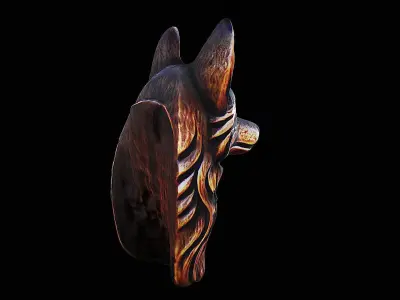 Wood Carved Wolf 3D model